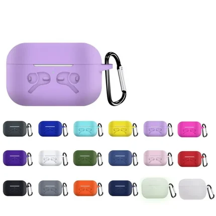Silicone Case For Airpods Pro 2 2nd Generation With Hanging Clip (Multicolor)