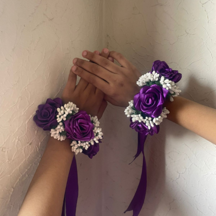 Handmade Ribbon Adjustable Gajrey Set of 2 - Purple