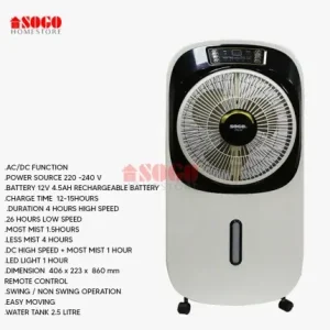 Sogo Rechargeable Mist Fan JPN 697 AC/DC Function